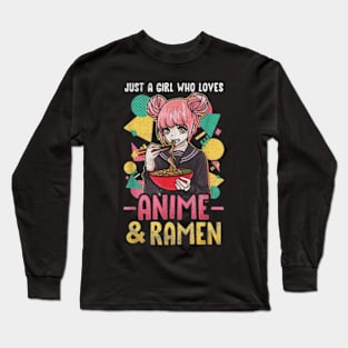 anime lady ramen Long Sleeve T-Shirt